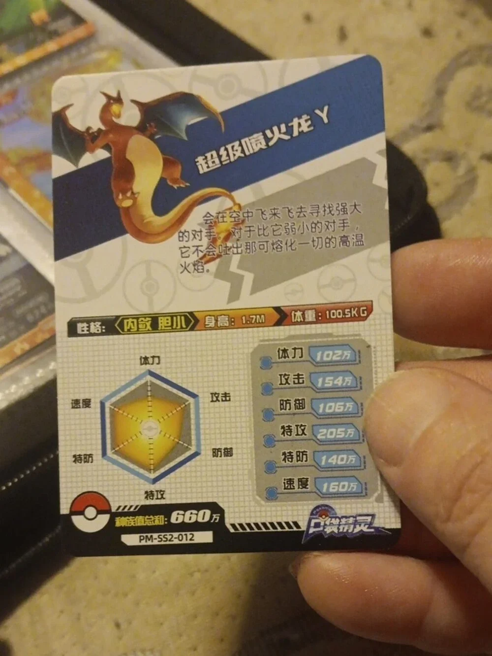 Pokemon Charizard Holographic Card - Orange & Yellow